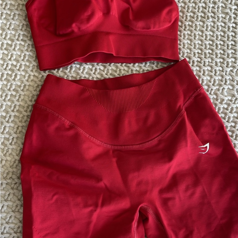 Gymshark Red Sports Bra and Leggings Set